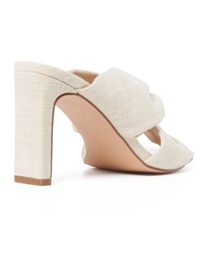Forever New Jada Linen Knot White Mule Heel 4 Forever New Jada Linen Knot White Mule Heel - Image 4