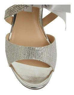 NINA Claudia Silver Glitter Satin Sandals -Deals Shoes Store 871763500 6 720x928