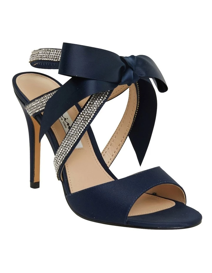 NINA Claudia New Navy Satin Sandals 2 NINA Claudia New Navy Satin Sandals - Image 2