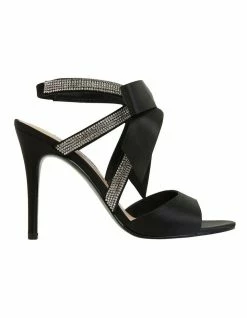 NINA Claudia Noir Satin Sandals