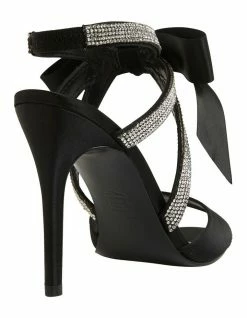 NINA Claudia Noir Satin Sandals -Deals Shoes Store 871763770 4 720x928