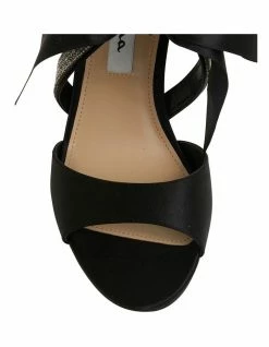 NINA Claudia Noir Satin Sandals -Deals Shoes Store 871763770 6 720x928