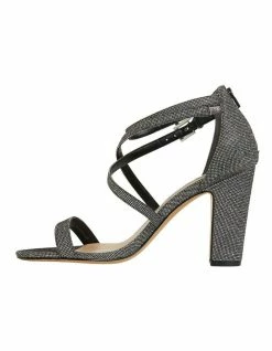 NINA Shari Silver/Black Sandals -Deals Shoes Store 871763860 3 720x928