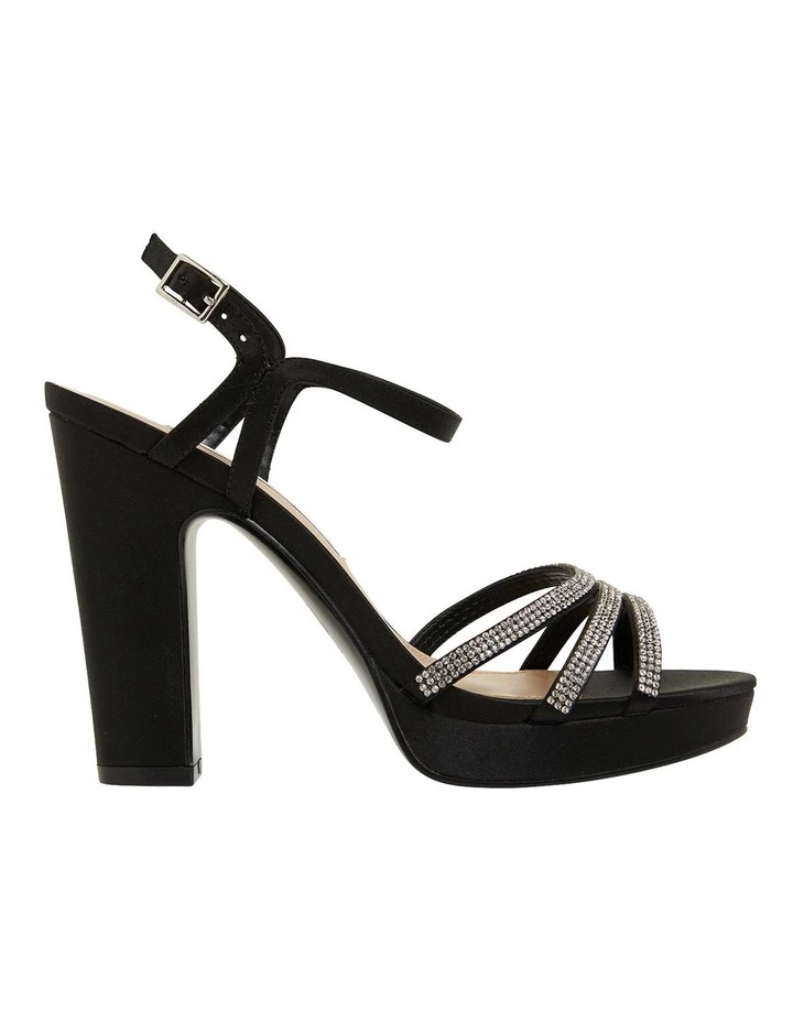 NINA Saralyn Black Satin Sandals 1 NINA Saralyn Black Satin Sandals