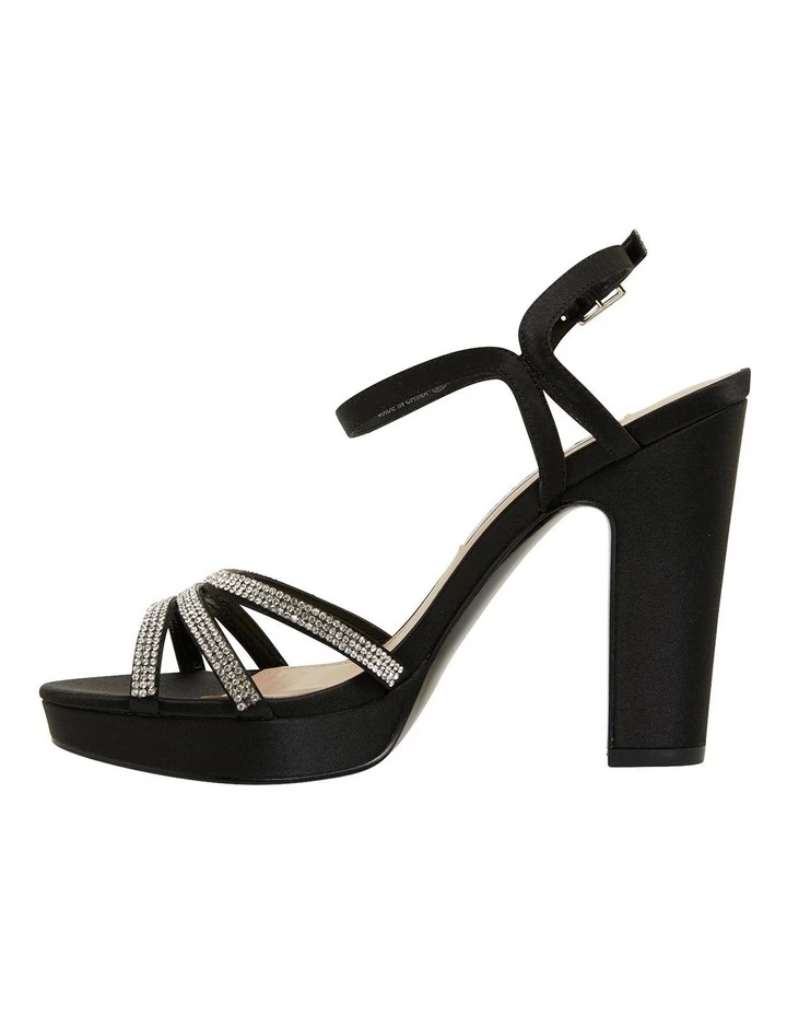 NINA Saralyn Black Satin Sandals 3 NINA Saralyn Black Satin Sandals - Image 3