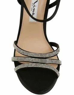 NINA Saralyn Black Satin Sandals 12 NINA Saralyn Black Satin Sandals -Deals Shoes Store 871764310 6 720x928