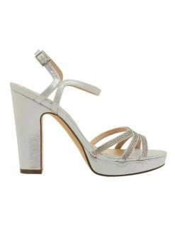 NINA Saralyn True Silver Ref Suedette Sandals