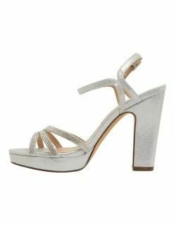 NINA Saralyn True Silver Ref Suedette Sandals -Deals Shoes Store 871764490 3 720x928
