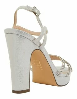 NINA Saralyn True Silver Ref Suedette Sandals -Deals Shoes Store 871764490 4 720x928