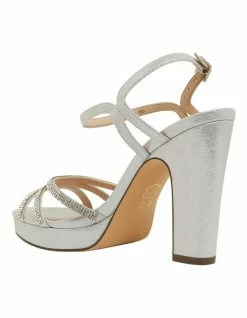 NINA Saralyn True Silver Ref Suedette Sandals -Deals Shoes Store 871764490 7 720x928