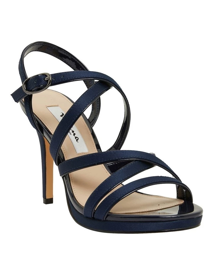 NINA Reatha New Navy Satin Sandals 2 NINA Reatha New Navy Satin Sandals - Image 2
