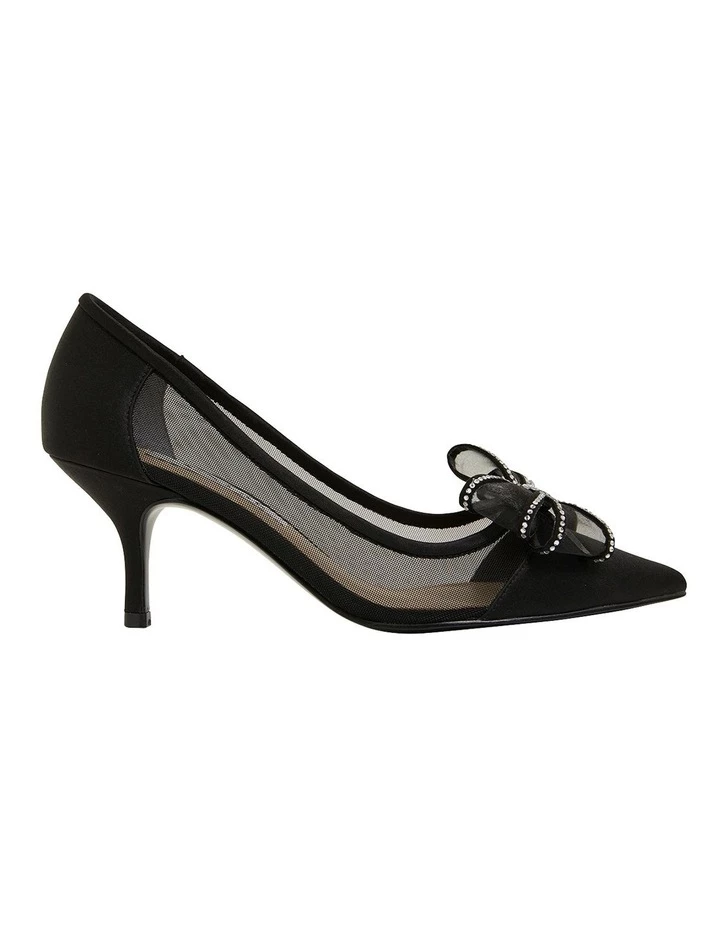 NINA Brite Black Satin Heeled Shoes 1 NINA Brite Black Satin Heeled Shoes
