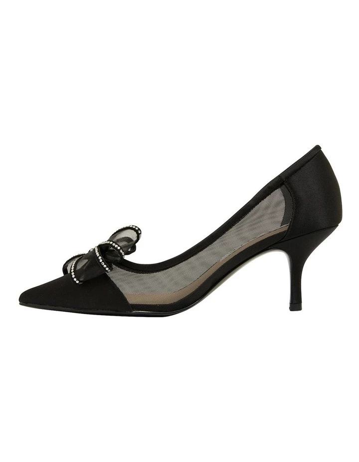 NINA Brite Black Satin Heeled Shoes 3 NINA Brite Black Satin Heeled Shoes - Image 3