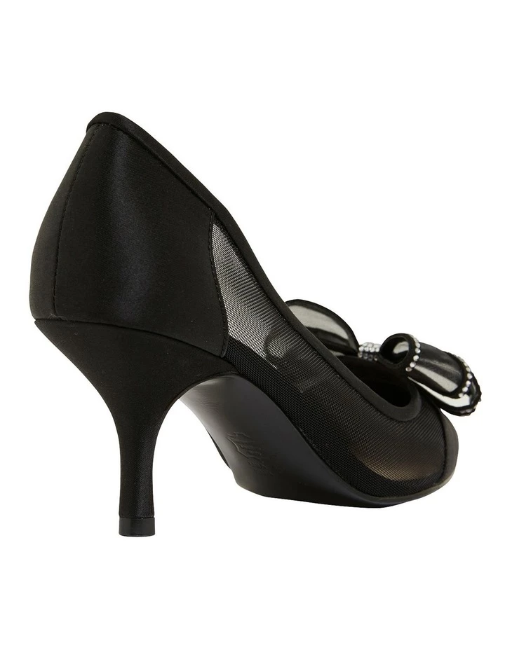NINA Brite Black Satin Heeled Shoes 4 NINA Brite Black Satin Heeled Shoes - Image 4