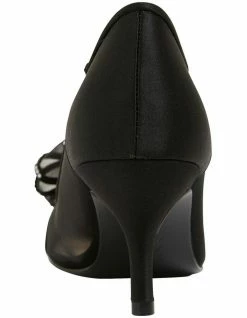NINA Brite Black Satin Heeled Shoes 11 NINA Brite Black Satin Heeled Shoes -Deals Shoes Store 871765210 5 720x928