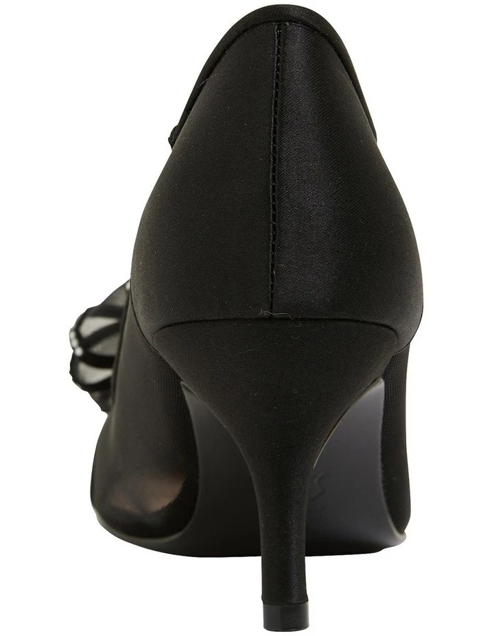 NINA Brite Black Satin Heeled Shoes 5 NINA Brite Black Satin Heeled Shoes - Image 5