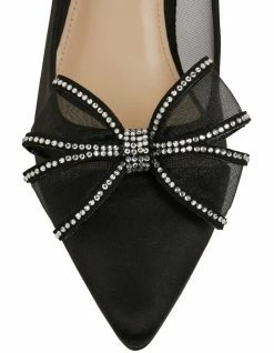 NINA Brite Black Satin Heeled Shoes 12 NINA Brite Black Satin Heeled Shoes -Deals Shoes Store 871765210 6 720x928