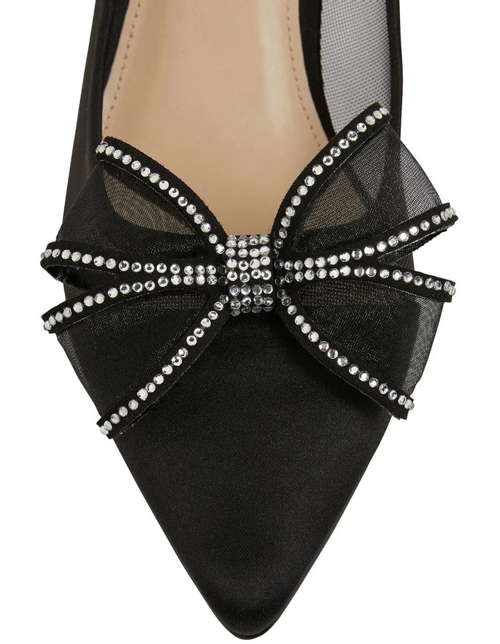 NINA Brite Black Satin Heeled Shoes 6 NINA Brite Black Satin Heeled Shoes - Image 6