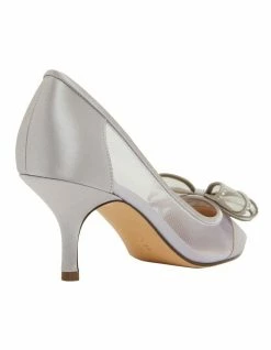 NINA Brite Silver Satin Heeled Shoes -Deals Shoes Store 871765300 4 720x928