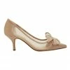 NINA Brite Taupe Crystal Satin Heeled Shoes