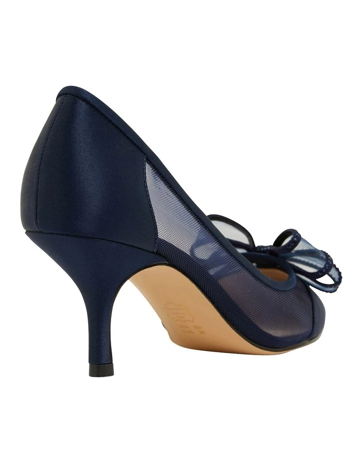 NINA Brite New Navy Satin Heeled Shoes 4 NINA Brite New Navy Satin Heeled Shoes - Image 4