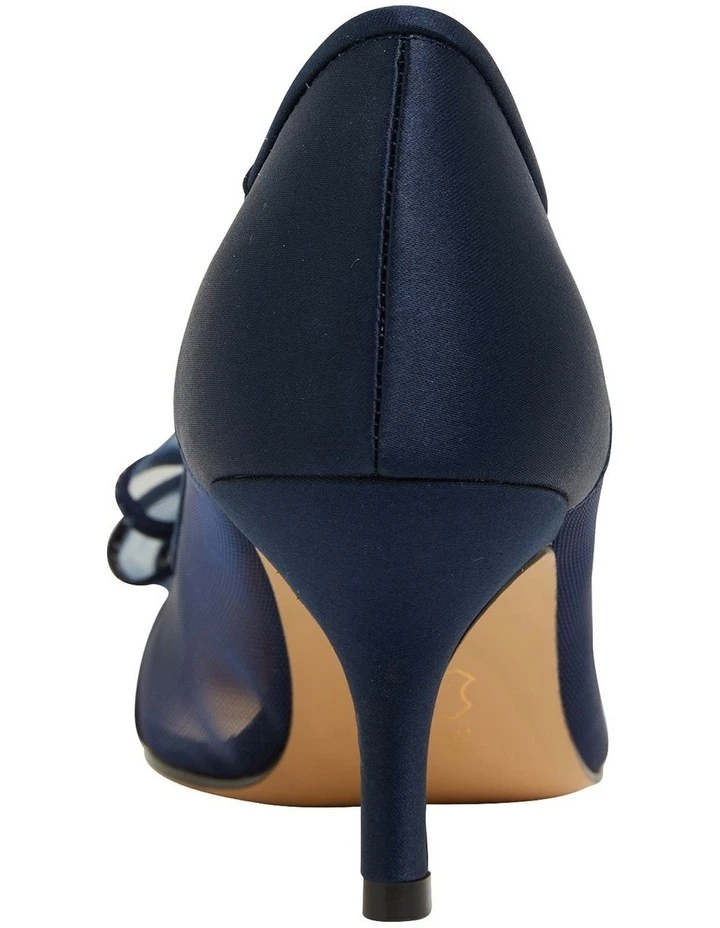 NINA Brite New Navy Satin Heeled Shoes 5 NINA Brite New Navy Satin Heeled Shoes - Image 5