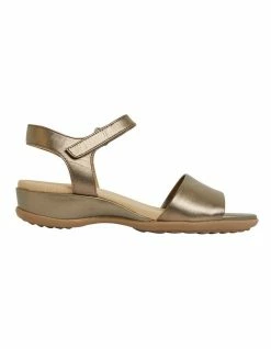 Wide Steps Camden Pewter Metallic Sandals