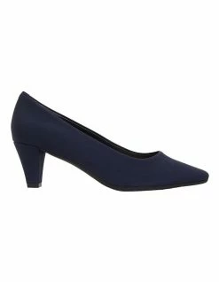 Easy Steps Aiken Navy Fabric Heeled Shoes