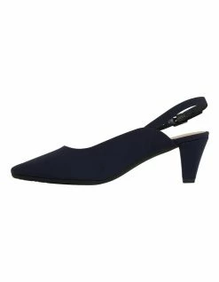 Easy Steps Agatha Navy Fabric Heeled Shoes -Deals Shoes Store 872810740 3 720x928