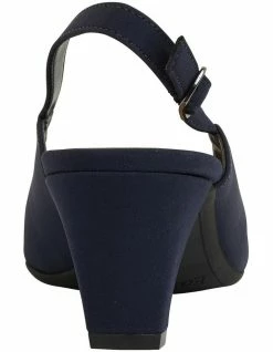 Easy Steps Agatha Navy Fabric Heeled Shoes -Deals Shoes Store 872810740 4 720x928