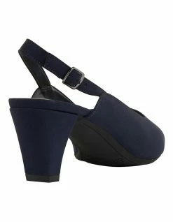 Easy Steps Agatha Navy Fabric Heeled Shoes -Deals Shoes Store 872810740 7 720x928