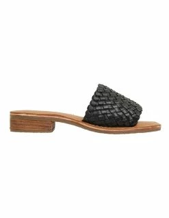 Ravella Elmore Black Weave Sandals