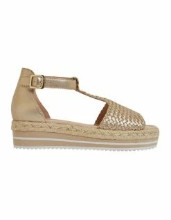 Jane Debster Daze Soft Gold Weave Sandals