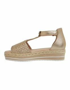 Jane Debster Daze Soft Gold Weave Sandals -Deals Shoes Store 874924570 3 720x928