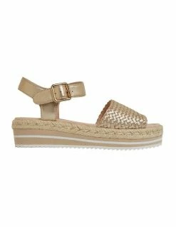 Jane Debster Debbie Soft Gold Weave Sandals