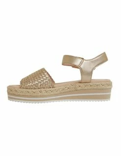 Jane Debster Debbie Soft Gold Weave Sandals -Deals Shoes Store 874924840 3 720x928