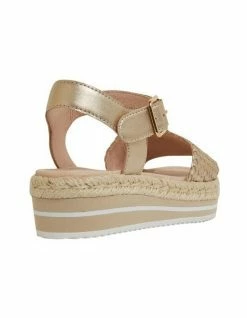 Jane Debster Debbie Soft Gold Weave Sandals -Deals Shoes Store 874924840 4 720x928