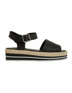Jane Debster Debbie Black Weave Sandals