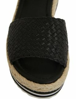 Jane Debster Debbie Black Weave Sandals -Deals Shoes Store 874924930 6 720x928