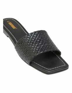 Oxford Ayla Black Woven Leather Slide -Deals Shoes Store 875705050 4 720x928
