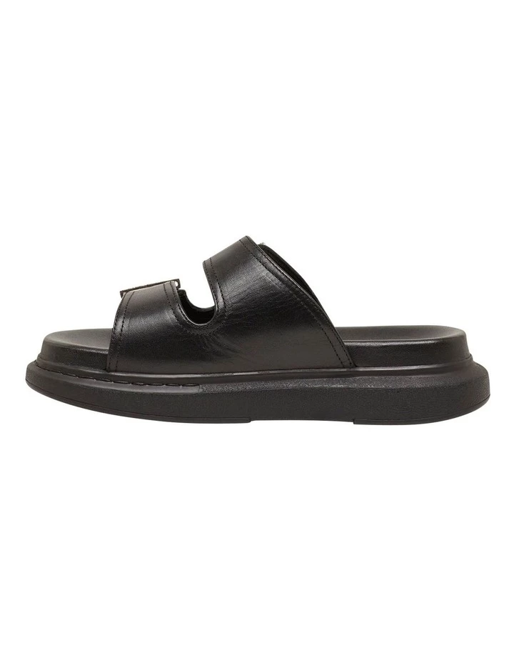 Oxford Maisey Black Leather Velcro Slide 2 Oxford Maisey Black Leather Velcro Slide - Image 2