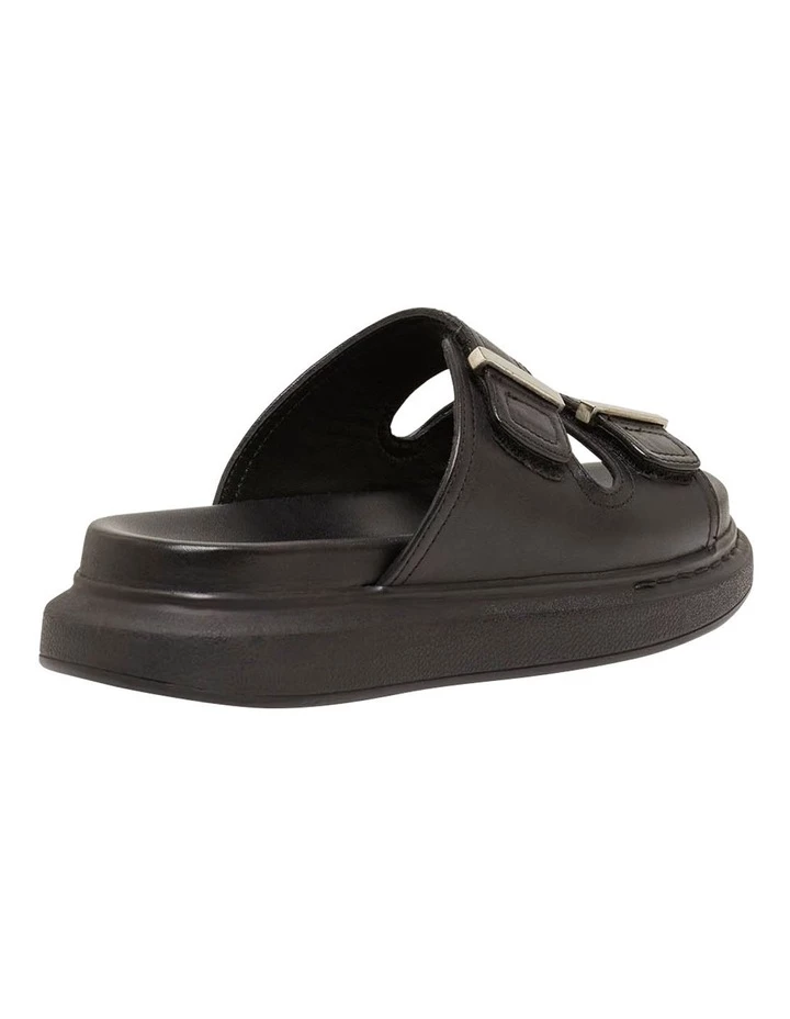 Oxford Maisey Black Leather Velcro Slide 3 Oxford Maisey Black Leather Velcro Slide - Image 3