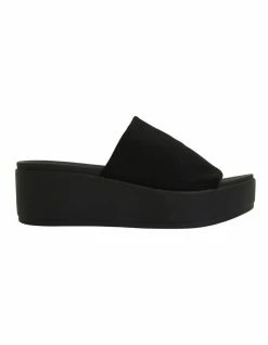Ravella Foster Black Stretch Sandals