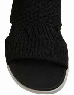 Active Flex Madon Black Stretch Sandals -Deals Shoes Store 877238830 6 720x928