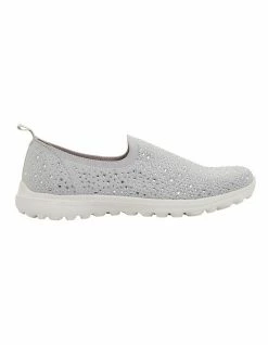 Active Flex Parlour Light Grey Diamante Sneakers