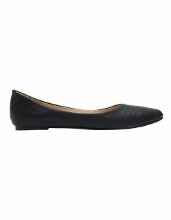 Ravella Reuben Black Lizard Flat Shoes