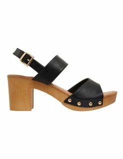Ravella Lana Black Smooth Sandals