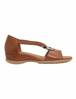 Wide Steps Caroline Mid Brown Glove Sandals