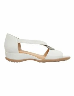 Wide Steps Caroline White Glove Sandals