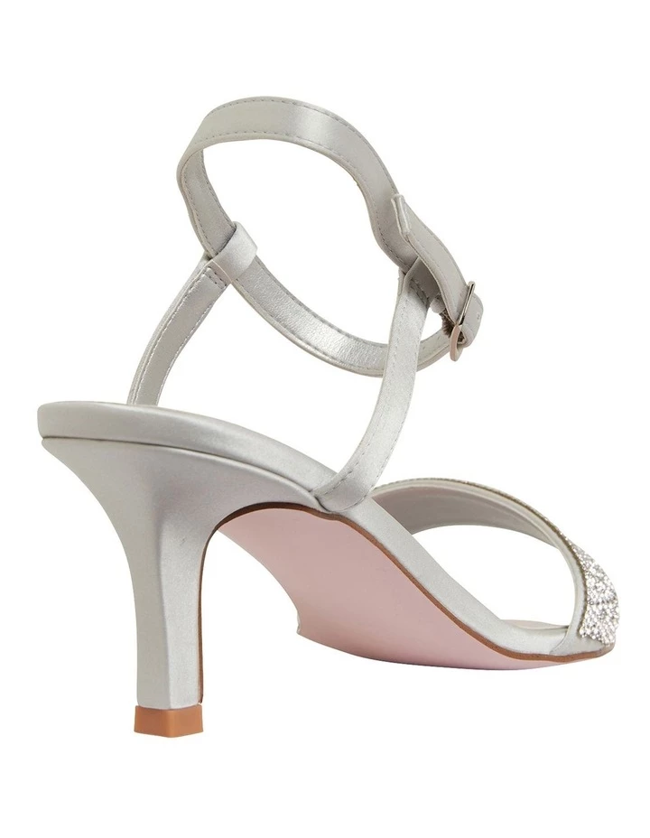 Pink Inc Icon Silver Satin Sandals in Silver Satin 4 Pink Inc Icon Silver Satin Sandals in Silver Satin - Image 4